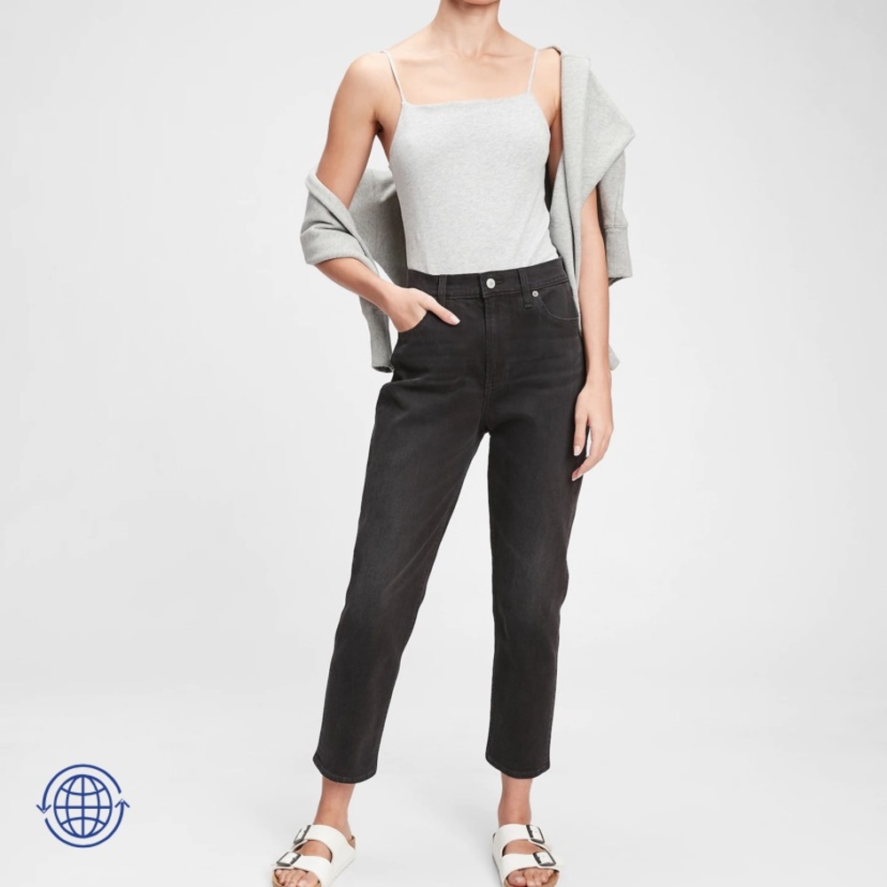 Black Sky High Rise Mom Jeans